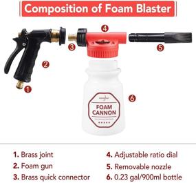 img 3 attached to FOAM Cannon Gun Soap Car Washer Gun Snow Foam Lance Foam Blaster Car Wash Sprayer - Ideal for Car, Home Cleaning, and Garden Use Cleaning Kit with Easy Fit Garden Hose Attachment