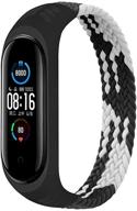 премиум плетеный браслет solo loop для xiaomi mi band 5/6 - мягкий растягивающийся нейлоновый спортивный браслет для mi band 4/3 - женский и мужской запасной ремешок логотип