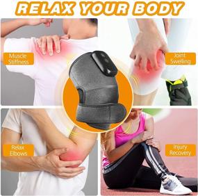 img 3 attached to 🔥 Heated Knee Massager and Brace Wrap with Wireless Vibration, Adjustable Intensity and Temperature, Ideal for Knee Muscle Ache Relief, Arthritis Relaxation, and Knee Support