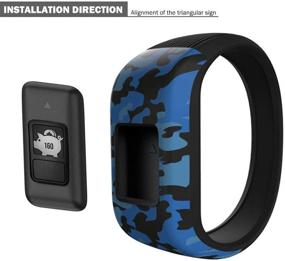 img 1 attached to iBREK Silicone Stretchy Replacement Bands for Garmin Vivofit jr/jr 2/3 - Small, 3 Pack: Blue, Green, Gray Camo [No Tracker] - Perfect Watch Bands for Kids