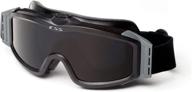 clear/smoke gray tactical goggles with anti-fog and scratch-resistant features, designed for asian-fit logo