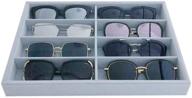 🕶️ svea display large grey velvet glasses tray with premium quality, rearrangeable compartments, stackable design - jewelry organizer & storage solution logo