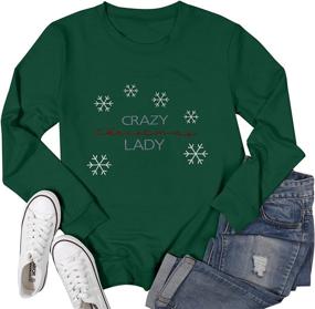 img 1 attached to 🎅 Merry Christmas Sweatshirts For Women: Gnomes Santa Theme, Cute Long Sleeve Pullover Top
