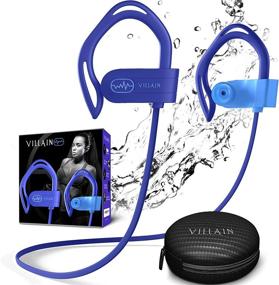 img 4 attached to 🎧 Наушники Villain Sport: Раскройте свой фитнес-потенциал с беспроводными Bluetooth наушниками - водонепроницаемые IPX7, звук HiFi HD, ритмичный бас