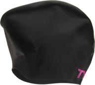 👩 tyr pink long hair swim cap - wrinkle-free silicone for optimal performance logo