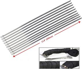 img 1 attached to 🏍️ Maxon Auto Corporation Motorcycle Fiberglass Exhaust Header Pipe Heat Wrap Tape - 2" x 50Ft Roll with 10x Stainless Ties (Black)