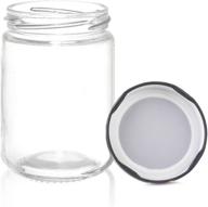 🔒 folinstall 20 pcs round 8 oz airtight glass jars with black metal lid - versatile spice jars for jam, honey, spices, arts, and gifts логотип