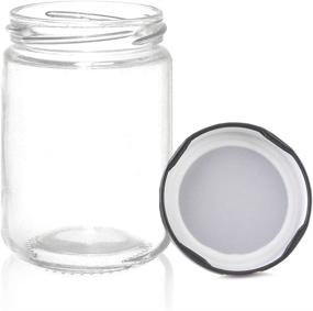 img 4 attached to 🔒 Folinstall 20 pcs Round 8 oz Airtight Glass Jars with Black Metal Lid - Versatile Spice Jars for Jam, Honey, Spices, Arts, and Gifts