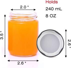 img 3 attached to 🔒 Folinstall 20 pcs Round 8 oz Airtight Glass Jars with Black Metal Lid - Versatile Spice Jars for Jam, Honey, Spices, Arts, and Gifts