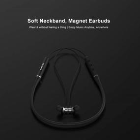 img 3 attached to 🎧 Беспроводные наушники GFIVE с Bluetooth 5.0 и ошейником, с микрофоном, стереодинамиками диаметром 10 мм, защитой от брызг по стандарту IPX4 — идеальны для работы и спорта.