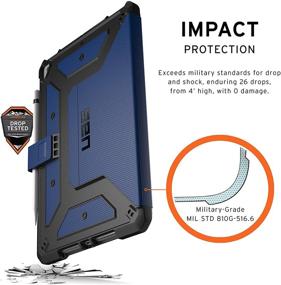 img 2 attached to 📱 UAG Metropolis Rugged Heavy Duty Protective Cover for iPad 10.2-inch (9th Gen, 2021) & (8th Gen, 2020) - Multi-Angle Viewing Stand with Pencil Holder, Cobalt