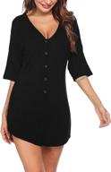 ekouaer etk009270_b_l ekouaer nightgown button down nightshirt short v neck night shirts womens boyfriend sexy sleepwear s xxl logo