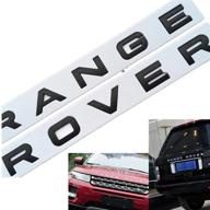 1set 3d head cover hood letters sports line badge emblem for range rover l-a-n-d r-o-v-e-r car stickers decal logo (matte black) logo