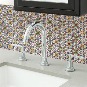 img 2 attached to 🏡 Transform Your Home with In Home NH2365 Tuscan Peel & Stick Backsplash Tiles: Multi-Color, 4 Piece