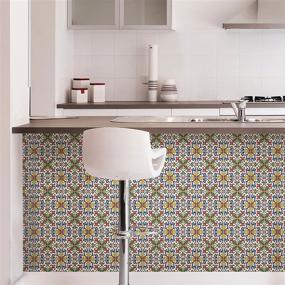 img 1 attached to 🏡 Transform Your Home with In Home NH2365 Tuscan Peel & Stick Backsplash Tiles: Multi-Color, 4 Piece