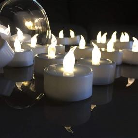 img 1 attached to 100 Pack Battery Operated Tea Lights Candles – Flameless LED Lamp for Realistic and Bright Flickering, Perfect Holiday Gift for Wedding Party Home Decoration (Warm White)