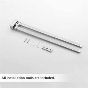 img 1 attached to 🛁 Convenient Swivel Towel Bar in Brushed Nickel for Bathroom Organization: Double-Armed Wall Mount Holder