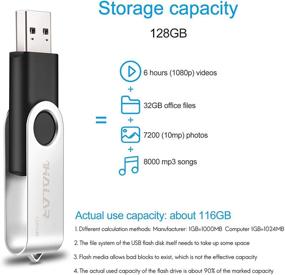 img 1 attached to 🔌 THKAILAR USB Flash Drive 3.0 - 128GB, 256GB, 512GB Thumb Drive for Business Traveler - External Storage Data, Swivel Design (128GB, Black)