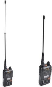 img 1 attached to HYS Dual Band Telescopic/Rod Soft Antenna VHF/UHF BNC: Compatible with Vertex HR146, HX300, HX320, HX400 Walkie Talkie