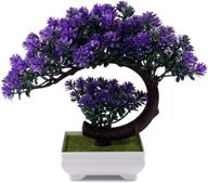 🌿 yoerm small artificial bonsai tree - fake plants for desk decor, home office, wall, or book shelf - (size 9.5"x8.5") логотип