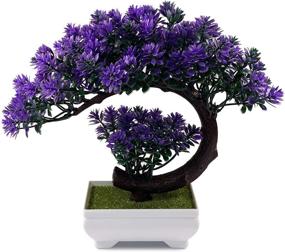 img 4 attached to 🌿 Yoerm Small Artificial Bonsai Tree - Fake Plants for Desk Decor, Home Office, Wall, or Book Shelf - (Size 9.5"x8.5")