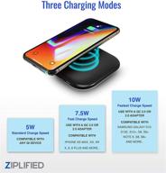 🔌 беспроводная зарядная панель ziplified premium fast, 10w qi с кабелем usb к usb-c для iphone 11, xr, xs, xs max, x, samsung galaxy s10e, s10, s9 и других устройств, совместимых с qi логотип