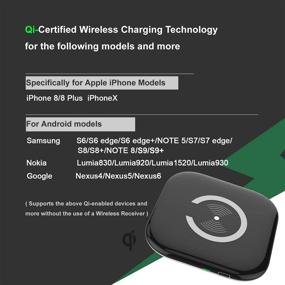 img 3 attached to 🔌 Беспроводная зарядная панель Ziplified Premium Fast, 10W Qi с кабелем USB к USB-C для iPhone 11, XR, XS, XS Max, X, Samsung Galaxy S10e, S10, S9 и других устройств, совместимых с Qi