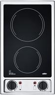 🔥 summit built-in cooktop fba cr2b120 115v 2-burner 12-inch radiant cooktop with stainless steel trim in black logo