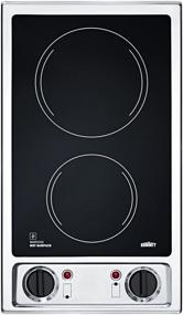 img 1 attached to 🔥 Summit Built-in Cooktop FBA CR2B120 115V 2-Burner 12-Inch Radiant Cooktop with Stainless Steel Trim in Black