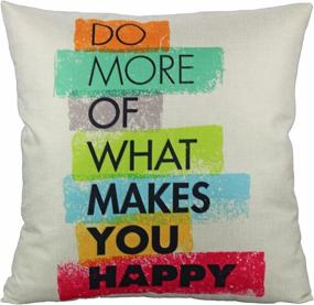 img 1 attached to 🌈 VAKADO Colorful Inspirational Quotes Throw Pillow Covers - 18x18 Inch Set of 4 - Decorative Cushion Cases for Outdoor, Patio, Couch, Sofa, Office Furniture - Motivational Words Letters - Home Decor