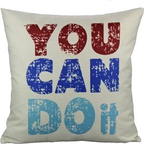 img 3 attached to 🌈 VAKADO Colorful Inspirational Quotes Throw Pillow Covers - 18x18 Inch Set of 4 - Decorative Cushion Cases for Outdoor, Patio, Couch, Sofa, Office Furniture - Motivational Words Letters - Home Decor