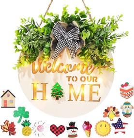 img 4 attached to Interchangeable WinGaYe Seasonal Decoration Farmhouse Home Decor