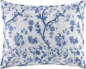 img 2 attached to 🏡 Laura Ashley Home Elise King Duvet Cover Set in Medium Blue - Enhancing Bedroom Elegance