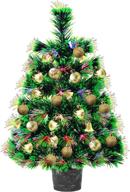 22-inch pre-lit fiber optic mini christmas tree: all-in-one set for office holiday decor logo