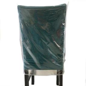 img 1 attached to 🪑 Clear Plastic Dining Chair Covers with Backrests - Waterproof & Protective (2-Pack) - Fits 21x18 Inch Chairs