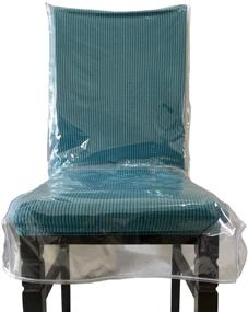 img 3 attached to 🪑 Clear Plastic Dining Chair Covers with Backrests - Waterproof & Protective (2-Pack) - Fits 21x18 Inch Chairs