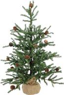 enhance your holiday vibe with vickerman 24" caramel pine artificial christmas tree - unlit, seasonal indoor home decor with decorative burlap base logo