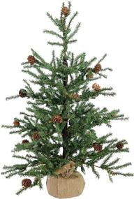 img 4 attached to Усиливайте праздничное настроение с искусственной новогодней елкой Vickerman 24" Caramel Pine - неосвещенной, сезонной внутренней декорацией для дома с декоративной основой из джута.