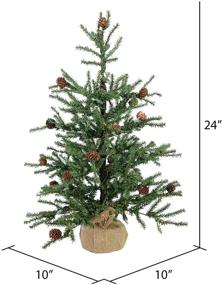 img 1 attached to Усиливайте праздничное настроение с искусственной новогодней елкой Vickerman 24" Caramel Pine - неосвещенной, сезонной внутренней декорацией для дома с декоративной основой из джута.