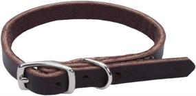 img 1 attached to 🐶 Coastal - Latigo Leather Town Dog Collar, Circle T, 3/8" x 12