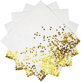 img 2 attached to 🎉 PARTY CHIC White with Gold Luncheon Napkins - 50 Pack, 3 Ply, 6.5 in x 6.5 in - Premium Gold Foil Decorative Paper Napkins for Life Celebrations, Weddings, Baby Showers, Cocktails & Communion