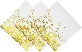 img 3 attached to 🎉 PARTY CHIC White with Gold Luncheon Napkins - 50 Pack, 3 Ply, 6.5 in x 6.5 in - Premium Gold Foil Decorative Paper Napkins for Life Celebrations, Weddings, Baby Showers, Cocktails & Communion