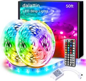 img 4 attached to 🌈 Dalattin 50ft RGB 5050 Led Strip Lights for Bedroom - 2 Rolls of 25ft Color Changing Kit with Remote and Power Supply - Indoor Decoration Led Light Strips