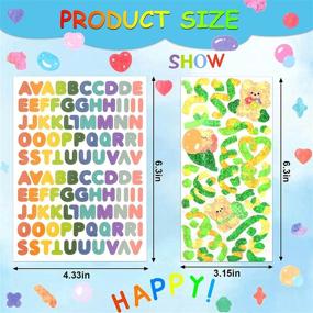 img 3 attached to 🎨 21 Colorful Alphabet Letter Stickers - Self Adhesive PVC Scrapbooking Letters - Shiny Number Stickers - Ribbon Bear Print Decor Stickers for Diary DIY - Scrapbooking Supplies