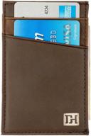 men's slim leather credit wallets logo