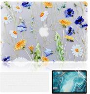 idonzon floral case for macbook air 13 inch a1466 a1369 2010-2017 - matte clear coat, keyboard cover, screen protector logo