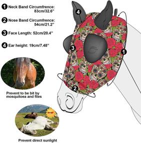 img 3 attached to 🐴 Firecos Mini Miniature Horse Fly Mask with Ears | Comfort Fit Standard Horses Fly Masks | Effective Insect Bite Protection