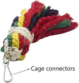 img 1 attached to 🐦 Colorful Cotton Rope Bite Chew Hanging Toys for Pet Birds - Suitable for Cockatiels, Macaws, Parrots - Small, Medium, Large Sizes - ASOCEA