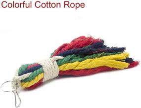 img 2 attached to 🐦 Colorful Cotton Rope Bite Chew Hanging Toys for Pet Birds - Suitable for Cockatiels, Macaws, Parrots - Small, Medium, Large Sizes - ASOCEA