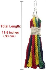 img 3 attached to 🐦 Colorful Cotton Rope Bite Chew Hanging Toys for Pet Birds - Suitable for Cockatiels, Macaws, Parrots - Small, Medium, Large Sizes - ASOCEA